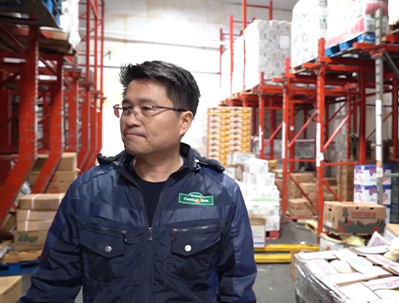 Central Ave CEO William Shim standing at the company’s warehouse.