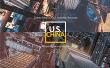 Aerial view of Los Angeles and Shanghai cities for the U.S.- China 2022 Annual Economic Report by UCLA Anderson Forecast 